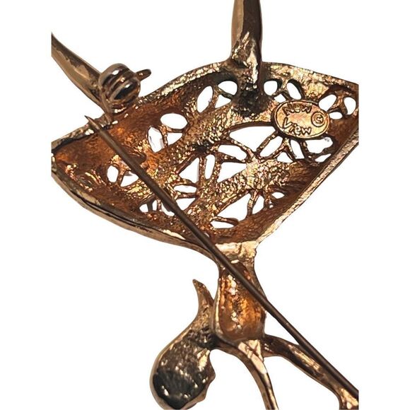 Vintage Damascene Filigree Ballet Dancer Brooch Pin - Picture 5 of 9